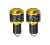 X AUTOHAUX 1 Pair 7/8" 22mm Gold Tone Motorcycle Handlebar Grips Bar Ends Cap