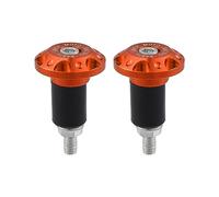 X AUTOHAUX 1 Pair 7/8" 22mm Hand Grips Handlebar End Slider Caps Plugs Orange