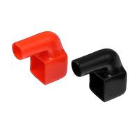 X AUTOHAUX 1 Pair Battery Terminal Insulation Covers 40mm Length 10mm 0.39" | Car Battery Post Cap, Universal for Motorcycle, Truck, Marine, Durable PVC, Red Black