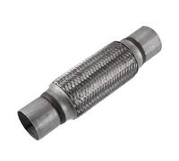 X AUTOHAUX 1 Pcs 2.25"x8"x12" Car Exhaust Flex Pipe Stainless Steel Silver Tone