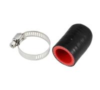 X AUTOHAUX 1 Pcs 30mm Length 20mm/0.79" ID Black Red Car Silicone Rubber Hose End Cap with Clamps Silicone Reinforced Blanking Cap for Bypass Tube Universal