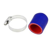 X AUTOHAUX 1 Pcs 30mm Length 28mm/1.10" ID Blue Red Car Silicone Rubber Hose End Cap with Clamps Silicone Reinforced Blanking Cap for Bypass Tube Universal
