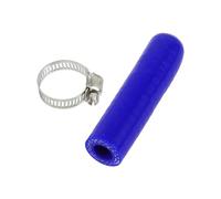 X AUTOHAUX 1 Pcs 60mm Length 10mm/0.39" ID Blue Car Silicone Rubber Hose End Cap with Clamp Silicone Reinforced Blanking Cap for Bypass Tube Universal