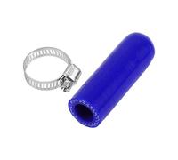 X AUTOHAUX 1 Pcs 60mm Length 14mm/0.55" ID Blue Car Silicone Rubber Hose End Cap with Clamp Silicone Reinforced Blanking Cap for Bypass Tube Universal