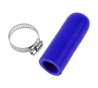 X AUTOHAUX 1 Pcs 60mm Length 18mm/0.71" ID Blue Car Silicone Rubber Hose End Cap with Clamp Silicone Reinforced Blanking Cap for Bypass Tube Universal
