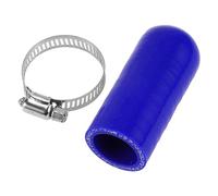 X AUTOHAUX 1 Pcs 60mm Length 25mm/0.98" ID Blue Car Silicone Rubber Hose End Cap with Clamp Silicone Reinforced Blanking Cap for Bypass Tube Universal