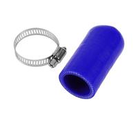 X AUTOHAUX 1 Pcs 60mm Length 28mm/1.10" ID Blue Car Silicone Rubber Hose End Cap with Clamp Silicone Reinforced Blanking Cap for Bypass Tube Universal