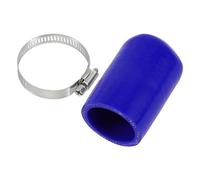 X AUTOHAUX 1 Pcs 60mm Length 40mm/1.57" ID Blue Car Silicone Rubber Hose End Cap with Clamp Silicone Reinforced Blanking Cap for Bypass Tube Universal
