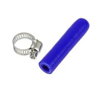 X AUTOHAUX 1 Pcs 60mm Length 8mm/0.31" ID Blue Car Silicone Rubber Hose End Cap with Clamp Silicone Reinforced Blanking Cap for Bypass Tube Universal