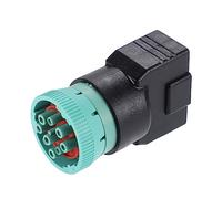 X AUTOHAUX 1 Pcs Type 2 OBD2 9 Pin J1939 to OBD2 16 Pin J1962 Female Adapter