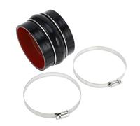 X AUTOHAUX 1 Set 102mm/4.02" 76mm/2.99" Length Black Red Car Silicone Hose with Clamps Hump Hose Coolant Hose Universal
