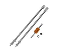 X AUTOHAUX 1 Set 190mm Tire Valve Extension with Dual-head Valve Core Remover Sealing Rings Universal Copper 180 Degree Tyre Valve Stem Extender for Most Cars