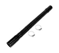 X AUTOHAUX 1 Set 30mm 1.18" ID 500mm 19.69" Length 0° Black Car Threaded Silicone Hose with Clamps Coolant Hose Universal
