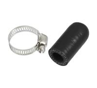 X AUTOHAUX 1 Set 30mm Length 12mm/0.47" ID Black Car Silicone Rubber Hose End Cap with Clamps Silicone Reinforced Blanking Cap for Bypass Tube Universal
