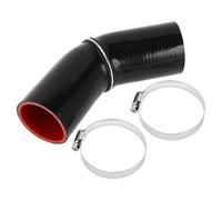 X AUTOHAUX 1 Set 54mm/2.13" ID 102mm/4.02" Length 45 Degrees Black Red Car Silicone Hose with Clamps Coolant Hose Universal