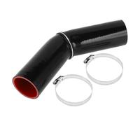 X AUTOHAUX 1 Set 57mm/2.24" ID 150mm/5.91" Length 45 Degrees Black Red Car Silicone Hose with Clamps Coolant Hose Universal