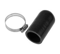 X AUTOHAUX 1 Set 60mm Length 32mm/1.26" ID Black Car Silicone Rubber Hose End Cap with Clamp Silicone Reinforced Blanking Cap for Bypass Tube Universal