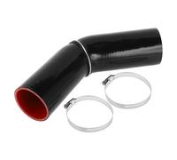 X AUTOHAUX 1 Set 65mm/2.56" ID 150mm/5.91" Length 45 Degrees Black Red Car Silicone Hose with Clamps Coolant Hose Universal