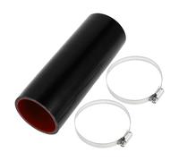 X AUTOHAUX 1 Set 65mm 2.56" ID 200mm 7.87" Length 0 Degree Black Red Car Silicone Hose with Clamps Coolant Hose Universal