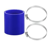 X AUTOHAUX 1 Set 65mm 2.56" ID 76mm 2.99" Length 0 Degree Blue Car Silicone Hose with Clamps Coolant Hose Universal