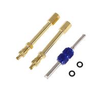 X AUTOHAUX 1 Set 70mm Tire Valve Extension with Dual-head Valve Core Remover Sealing Rings Universal Copper 180 Degrees Tyre Valve Stem Extender for Most Cars