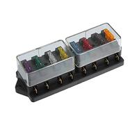 X AUTOHAUX 1 Set 8 Way Blade Fuse Block Box Holder W/Negative Bus for Car