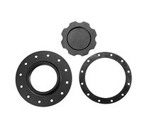 X AUTOHAUX 1 Set Aluminum Easy Fill Fuel Cell Cap with 12 Bolting Holes Black