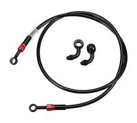 X AUTOHAUX 1 Set AN3 28 90 Degree Motorcycle Brake Hose Line 120cm Black