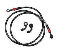 X AUTOHAUX 1 Set AN3 28 90 Degree Motorcycle Brake Hose Line 140cm Black