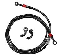 X AUTOHAUX 1 Set AN3 28 90 Degree Motorcycle Brake Hose Line 180cm Black