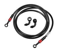 X AUTOHAUX 1 Set AN3 28 90 Degree Motorcycle Brake Hose Line 200cm Black