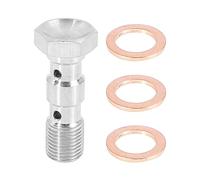 X AUTOHAUX 1 Set M10x1.0 Metric Thread Double Banjo Bolt Brake Fitting Adapter