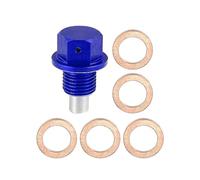 X AUTOHAUX 1 Set M12x1.25 Car Magnetic Oil Drain Plug Bolt with 5 Washer Blue