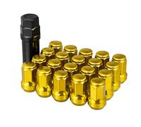 X AUTOHAUX 1 Set M12x1.5 Car Lug Acorn Hex Wheel Nut with Socket Key Gold Tone