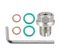 X AUTOHAUX 1 Set M14-1.5 x 15mm Oversize Piggyback Oil Drain Plug Stainless Steel Self Tapping Oil Pan Thread Repair Kit for Car Motorcycle Silver Tone