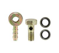 X AUTOHAUX 1 Set M6x1 Banjo Bolt Kit with Copper Washers Iron Bronze Tone