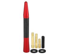 X AUTOHAUX 1 Set Universal Car Antenna Masts Aerials Carbon Fiber Pattern Red