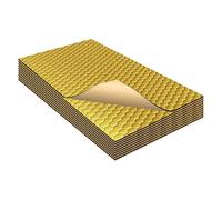 X AUTOHAUX 10 Pcs 80mil 2mm 69.5sqft Car Sound Deadening Mat Butyl Rubber Heat Shield Material Damping for Hood Boat Engine Cover 9.84"x7.87" Gold Tone Hexagon