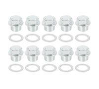 X AUTOHAUX 10 Sets M22x1.5 Metal Car Engine Oil Pan Drain Bolt Plug with Gasket