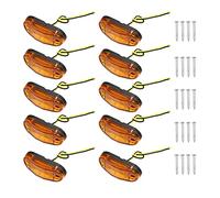 X AUTOHAUX 10pcs 6 LED Side Trailer Marker Lights 12V-24V Amber Oval Marker