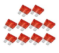 X AUTOHAUX 10pcs Blade Style Fuses 10A Blade Style Fuse for Car Boat Red