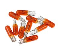 X AUTOHAUX 10pcs DC 12V T5 W1.2W LED Incandescent Dashboard Light Amber for Car
