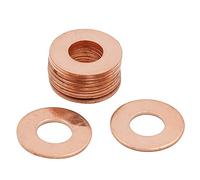 X AUTOHAUX 10pcs M8 x 18mm x 1mm Copper Flat Washer Sealing Ring for Screw Bolt