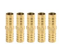 X AUTOHAUX 12mm Brass Barb Hose Fitting Straight Union Connector for Air Water Gas Oil 5pcs