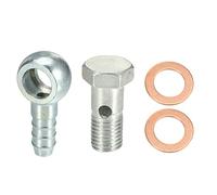 X AUTOHAUX 12mm ID 10 mm OD Car Banjo Fitting Adapter with Washer - 4 Pcs