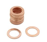 X AUTOHAUX 13.5mm Inner Dia Copper Crush Washers Flat Sealing Gaskets 20pcs