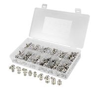 X AUTOHAUX 160Pcs M6/M8/M10 Grease Nipple Fittings Set Nickel Plated Steel