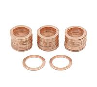 X AUTOHAUX 16mm Inner Dia Copper Crush Washer Flat Sealing Gasket Ring 50pcs