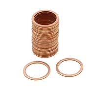 X AUTOHAUX 16mm Inner Dia Copper Crush Washers Flat Car Sealing Gaskets 30pcs