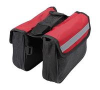 X AUTOHAUX 18x15x15cm Bike Saddlebag Bicycle Frame Bag Storage Bag Black Red